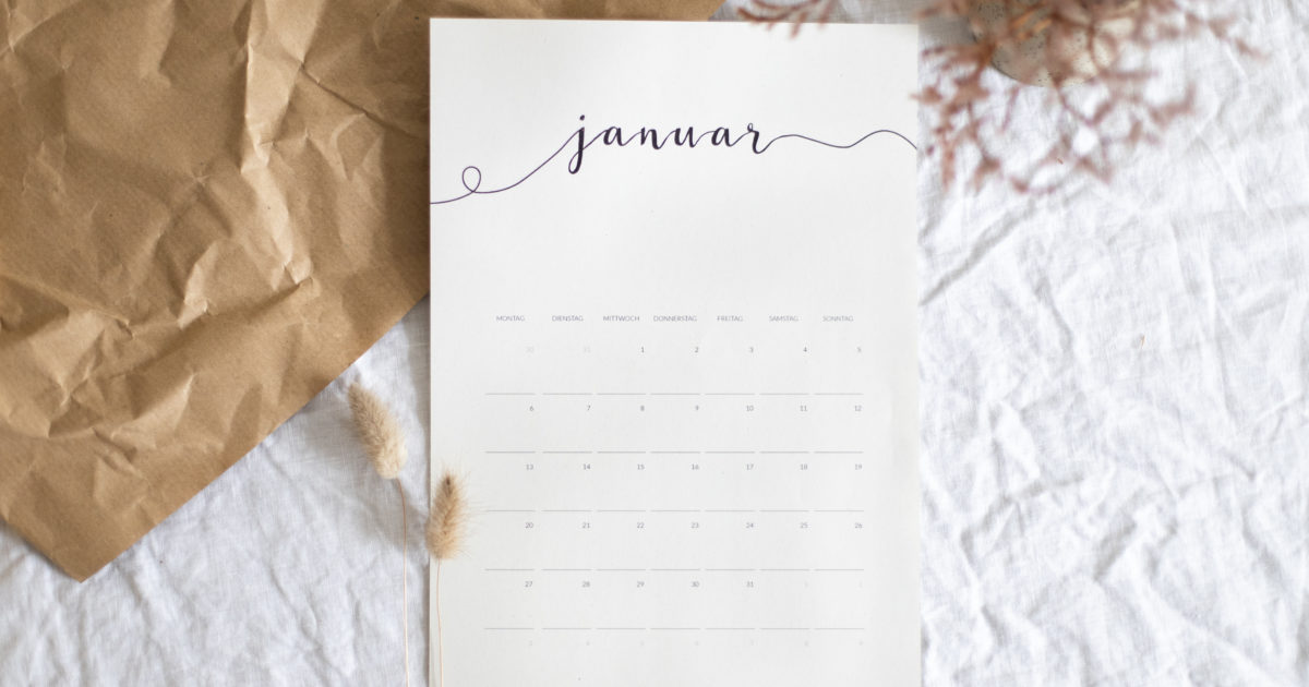 Studiovea Freebie Minimalistischer Kalender