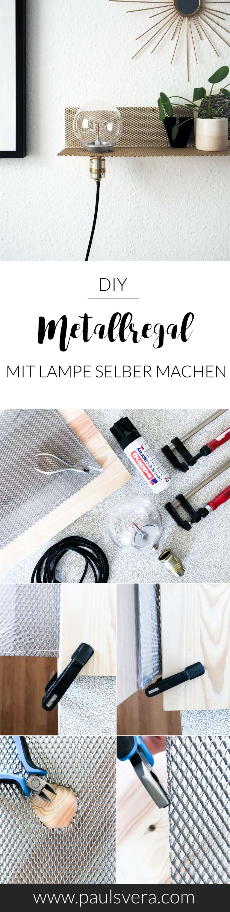 Anleitungsschritte DIY Metallregal für die Wand