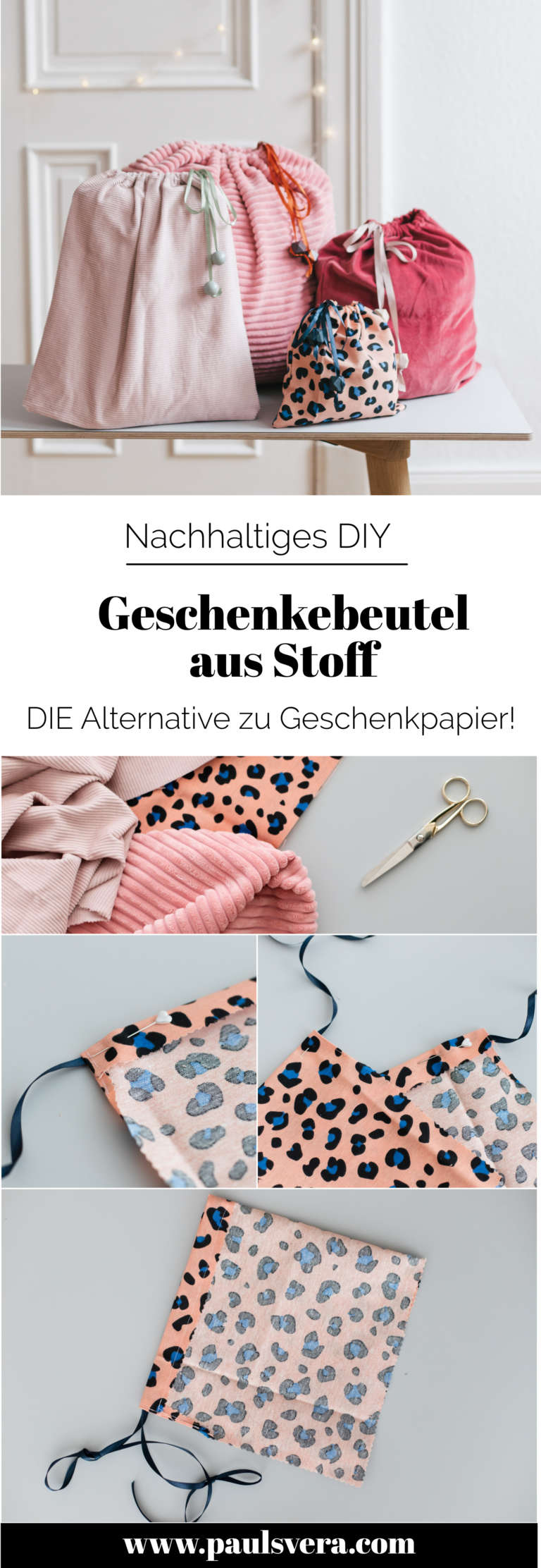 Anleitung Geschenkebeutel nahen Alternative zu Geschenkpapier Nachhaltig schenken