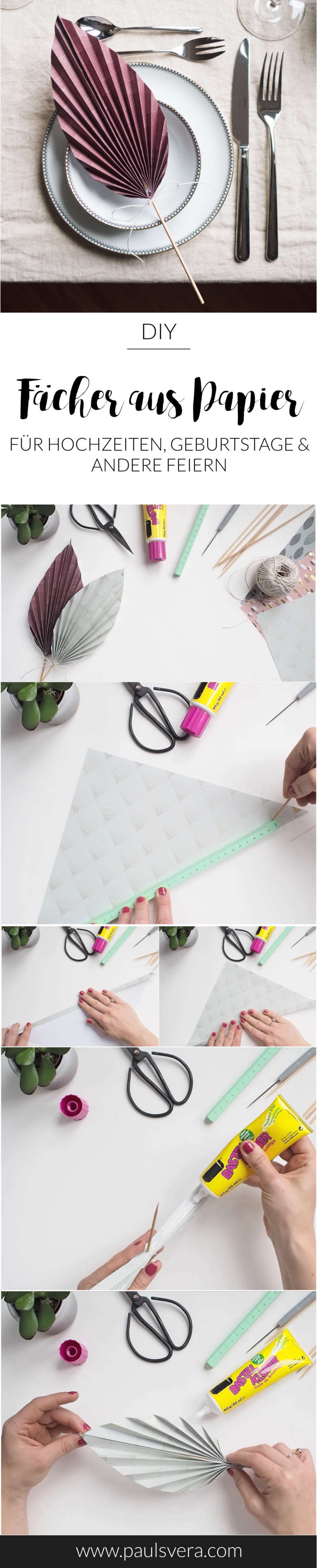 Diy Faecher Aus Papier Selber Machen Papierfaecher Diy Dekoideen Hochzeit Party Feier Geburtstag Tischkarten Platzkarten Paulsvera