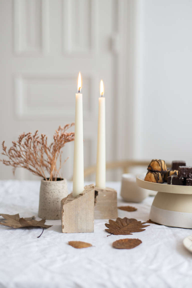 Diy Kerzenstander Speckstein Diy Dekoideen Herbsttisch Naturdeko Dr Oetker My Sweet Table Paulsvera 17