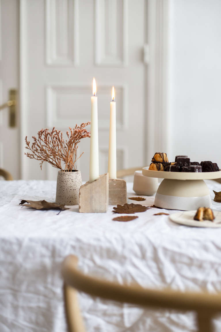 Diy Kerzenstander Speckstein Diy Dekoideen Herbsttisch Naturdeko Dr Oetker My Sweet Table Paulsvera 27