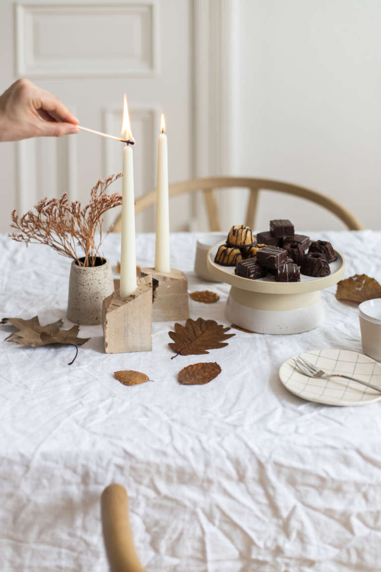 Diy Kerzenstander Speckstein Diy Dekoideen Herbsttisch Naturdeko Dr Oetker My Sweet Table Paulsvera 5