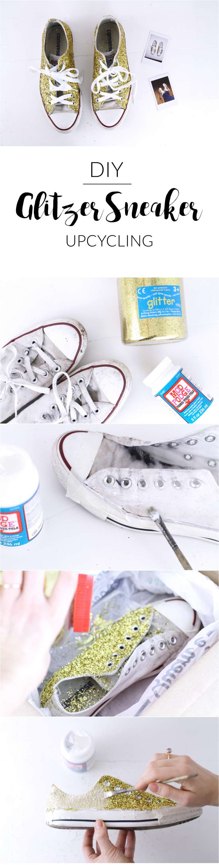 Diy Anleitung Glitzer Sneaker Selber Machen Upcycling Schuhe Paulsvera