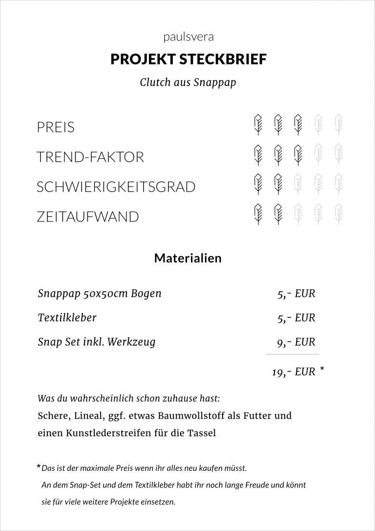 Diy Clutch Snappap Selber Machen Steckbrief Paulsvera