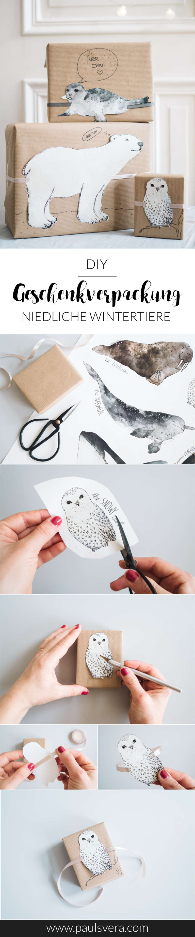 Diy Geschenke Verpacken Einpacken Ideen Anleitung Niedliche Wintertiere Paulsvera