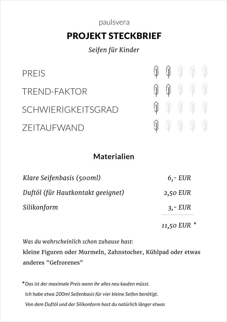 Diy Seife Fur Kinder Steckbrief Paulsvera