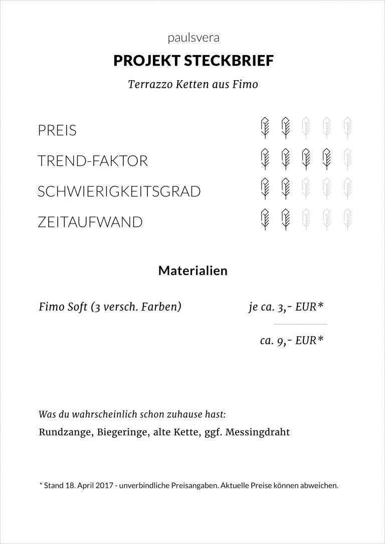 Diy Steckbrief Terrazzo Ketten Aus Fimo Paulsvera