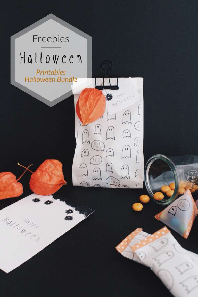 Freebies Printables Druckvorlagen Halloween Geschenkpapier Karten Anhanger Geist Monster Paulsvera