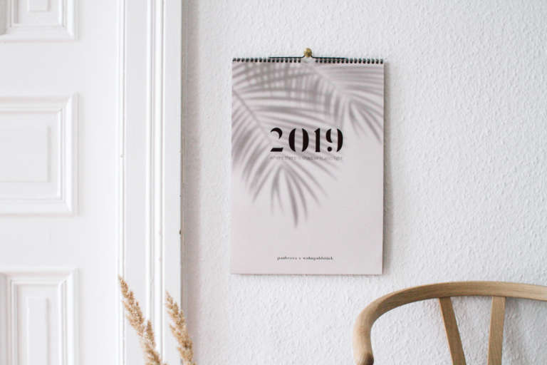 Kalender 2019 Familienkalender Wandkalender Minimalistisch Modern Schatten 2