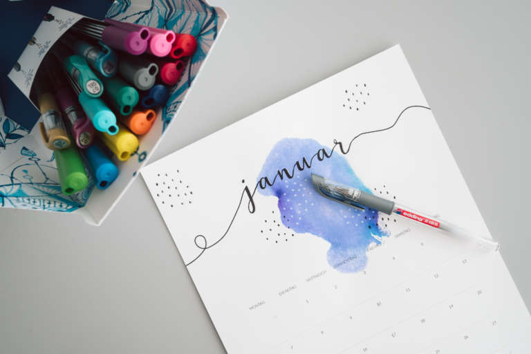 Kalender 2019 Printables Zum Ausdrucken Freebie Edding Aquarell Wasserfarben Modern Minimalistisch Paulsvera 13