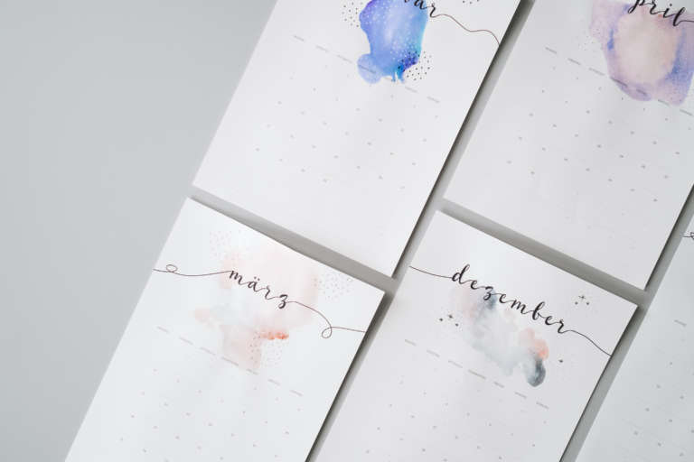 Kalender 2019 Printables Zum Ausdrucken Freebie Edding Aquarell Wasserfarben Modern Minimalistisch Paulsvera 24