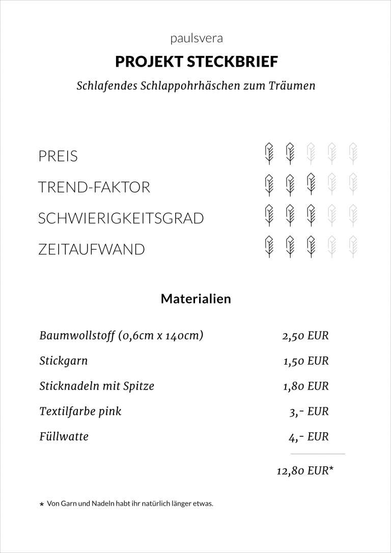 Schalfendes Schlappohr Steckbrief