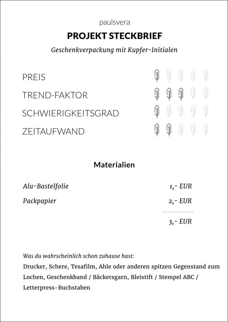 Steckbrief Diy Geschenkpapier Geschenkverpackung Geschenkanhaenger Kupfer Initialen Monochrom Grafisch Freebie Ausdrucken Idee Weihnachten Paulsvera