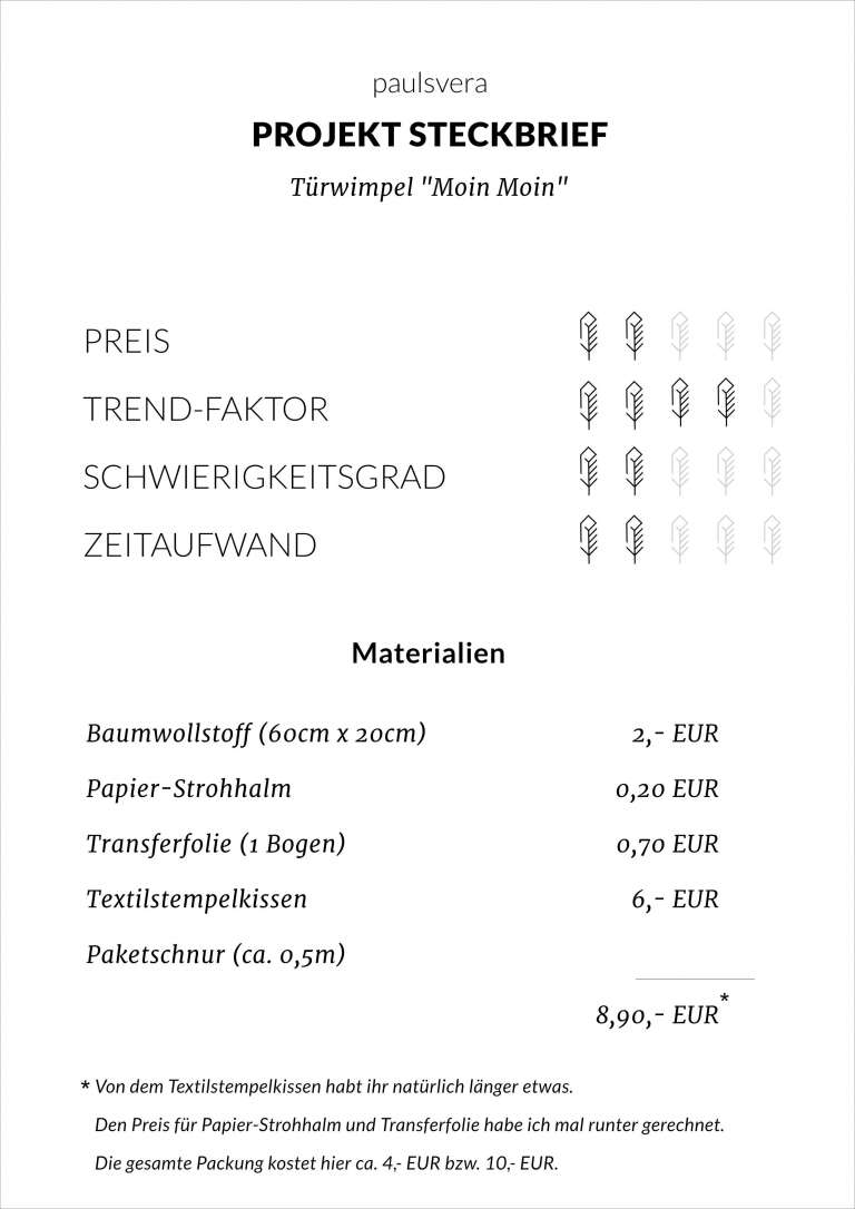 Türwimpel Moin Moin Steckbrief