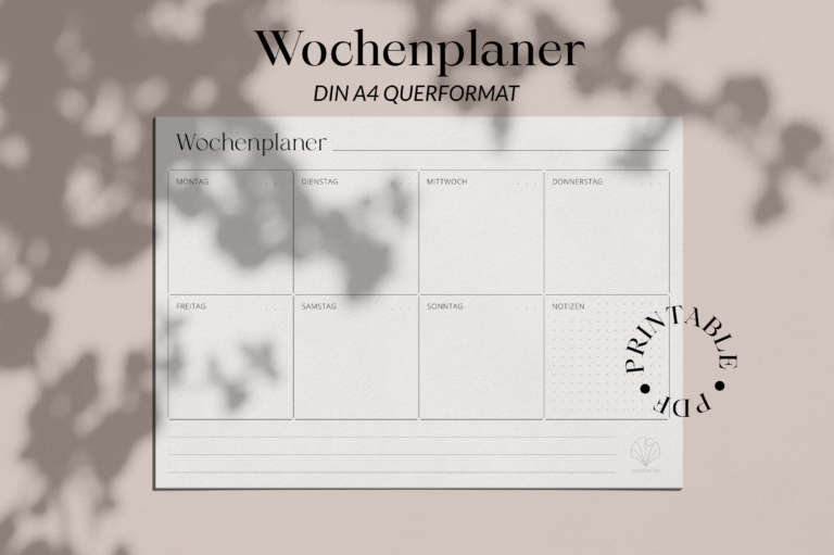 Wochenplaner veastore etsy Text